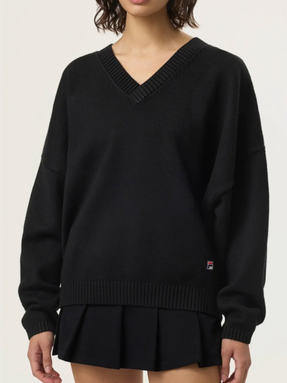 FILA x Hailey V-Neck Oversize Sweater